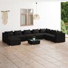 vidaXL Garden Lounge Set Black PE rattan Large Modular