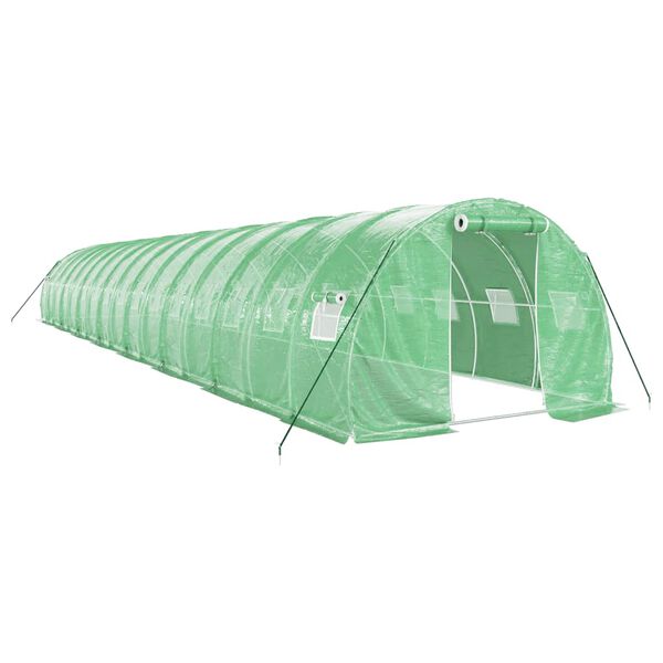 vidaXL Greenhouse Green PE (Polyethylene), Galvanized Steel Large Sturdy