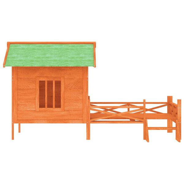 vidaXL Dog Kennel Brown Solid pine wood Large Durable Dog Kennel