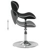 vidaXL Bar Stool Black Faux leather, chromed steel Adjustable Swivel