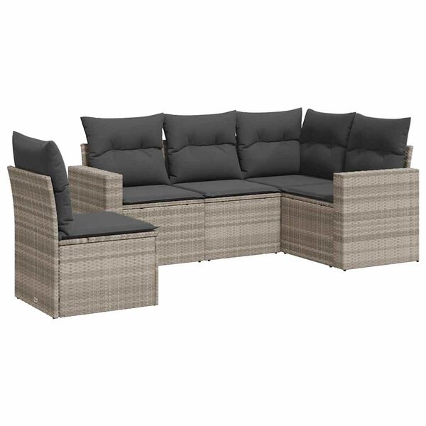 vidaXL Garden Sofa Set Light Grey