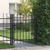 vidaXL Fence Gate Single Door with Spike Top Steel 39.4"x39.4" Black