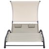 vidaXL Sun Lounger Cream Textilene, Steel Double Sun Lounger