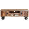 vidaXL TV Stand with Wheels 43.3"x11.8"x14.6" Solid Reclaimed Wood