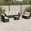 vidaXL Garden Sofa Set Black, Cream White PE rattan Large