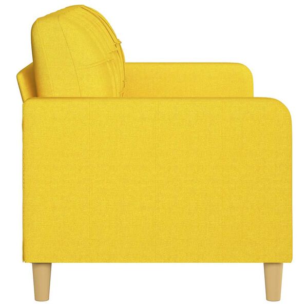 vidaXL 3-Seater Sofa Light Yellow Fabric (100% Polyester), Metal, Textilene