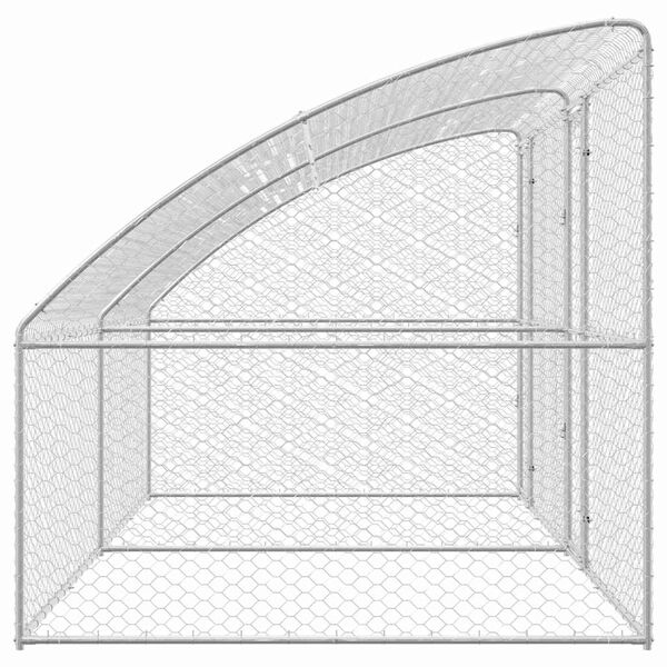 vidaXL Dog Kennel 2 pcs Silver 13.12 x 6.56 x 6.56 ft Galvanised steel