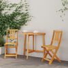 vidaXL Garden Dining Set Folding 3 pcs Black Solid Acacia Wood