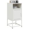 vidaXL Bedside Cabinet White Steel Compact Bedside Cabinet Rectangular
