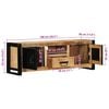 vidaXL TV Cabinet Black and Brown Solid rough mango wood, iron Medium