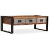 vidaXL Coffee Table Multicolour Solid reclaimed wood, steel legs