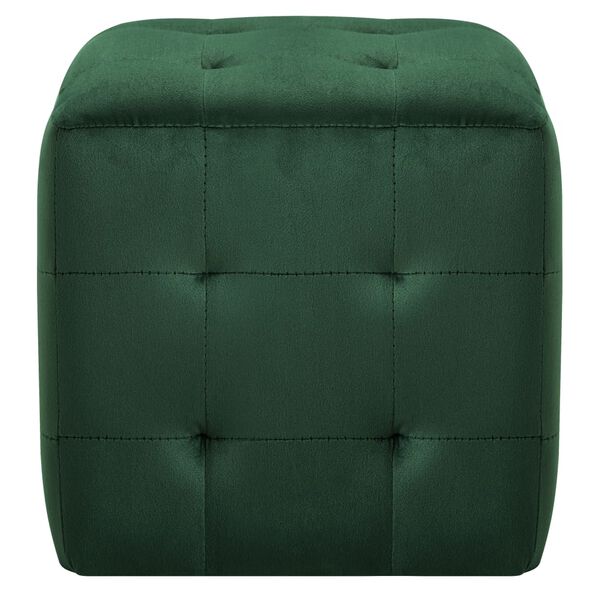 vidaXL Bedside Cabinet Set of 2 Green Velvet fabric, Wood