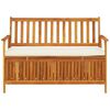 vidaXL Storage Bench Natural wood Solid acacia wood with a polyester cushion