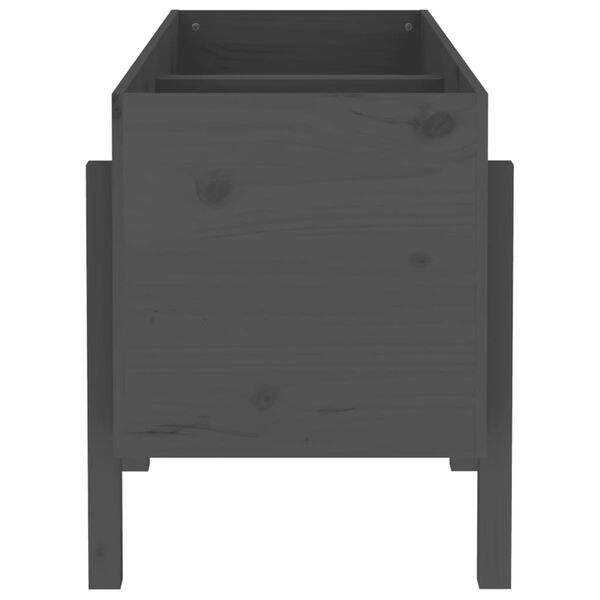 vidaXL Garden Raised Bed Grey Solid Pine Wood Medium Decorative Inlays