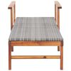 vidaXL Sunlounger Grey Poly Rattan, Solid Acacia Wood Standard