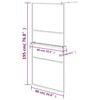 vidaXL Walk-in Shower Wall with Shelf Black 35.4"x76.8" ESG Glass&Aluminum