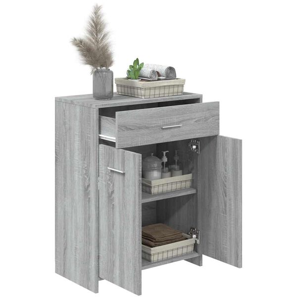 vidaXL Bathroom Cabinet Grey Sonoma Engineered wood