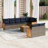 vidaXL 9 Piece Patio Sofa Set with Cushions Gray Poly Rattan