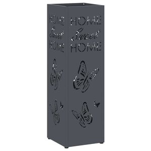 vidaXL Umbrella Stand Anthracite 15.5 x 15.5 x 49 cm Metal