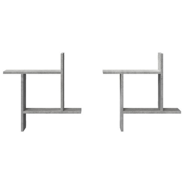 vidaXL Wall Shelf Concrete Gray Engineered Wood Medium Wall Shelf