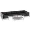 vidaXL Garden Lounge Set Dark Grey Powder-coated steel Large