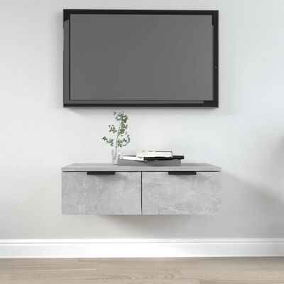 vidaXL Wall Cabinet Concrete Gray 26.8"x11.8"x7.9" Engineered Wood