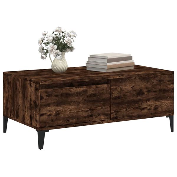 vidaXL Coffee Table Smoked Oak Engineered wood, metal