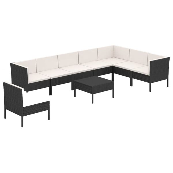 vidaXL Garden Lounge Set Black