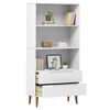 vidaXL Bookcase White Solid pine wood, engineered wood Medium Bookcase