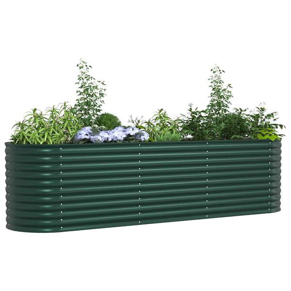 vidaXL Garden Raised Bed Green 126" x 31.5" x 31.9" Steel