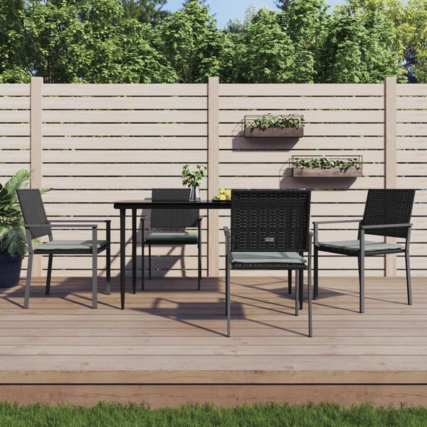vidaXL Garden Chair Set of 4 Black