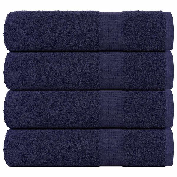 vidaXL Bath Towel Set of 4 Navy blue 100% cotton 39.4 x 59.1 in
