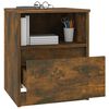 vidaXL Nightstand Set of 2 Smoked Oak Engineered wood Medium Storage