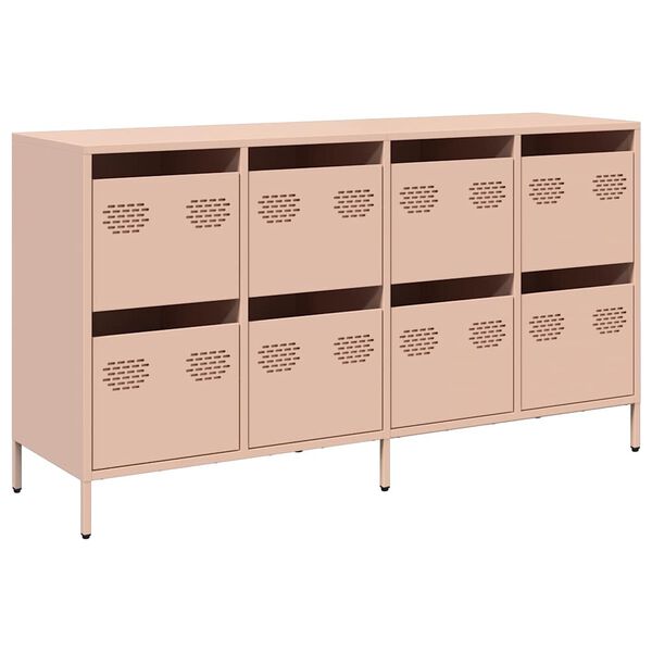 vidaXL Sideboard Pink Cold-rolled Steel Medium Sideboard Rectangular