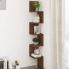 vidaXL Wall Corner Shelf Brown oak Engineered wood 7.9x7.9x50.2 in