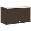 vidaXL Outdoor Storage Bench Brown PE rattan, powder-coated steel, polyester