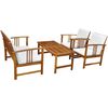 vidaXL Garden Table And Chairs Brown Solid Acacia Wood Medium