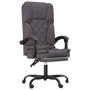 vidaXL Massage Office Chair Gray Faux leather, metal, plywood Medium