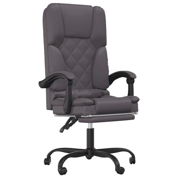 vidaXL Massage Office Chair Gray Faux leather, metal, plywood Medium