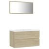 vidaXL Bathroom Furniture Set Sonoma oak Sonoma oak engineered wood, ceramic