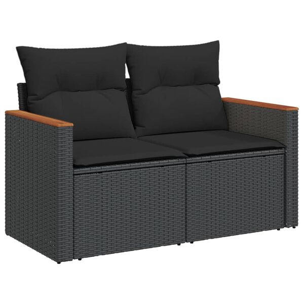 vidaXL Garden Sofa Set Black