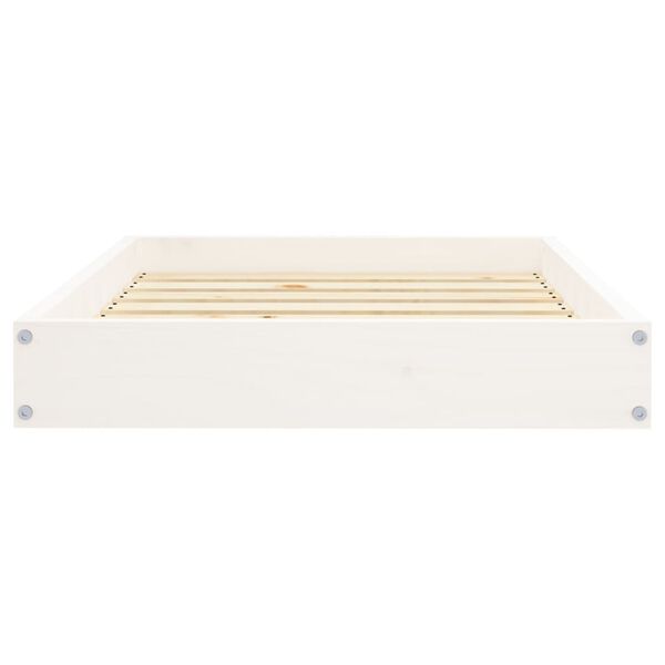 vidaXL Dog Bed White Solid pine wood 28.1 x 21.3 in Simple Dog Bed