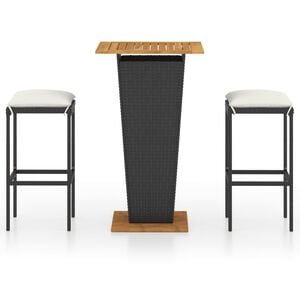 vidaXL Garden Bar Set Black, Cream White