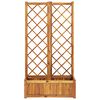 vidaXL Raised Bed with Trellis 31.5"x15"x59.1" Solid Acacia Wood