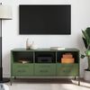 vidaXL TV Cabinet Olive Green Cold-rolled Steel Medium Adjustable Feet