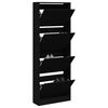 vidaXL Shoe Cabinet Black Engineered wood Slim Shoe Cabinet
