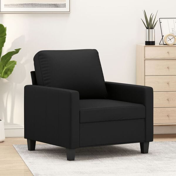 vidaXL Sofa Chair Black Faux leather, metal, foam Single Durable