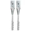 vidaXL Ground Spikes 2 pcs Silver 3.9x3.9x22.4" Galvanised Steel