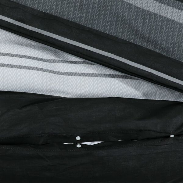 vidaXL Duvet Cover Set Set of 2 Black and White 100% Cotton 79x79 in