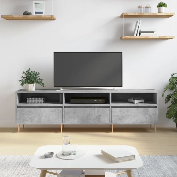 vidaXL TV Cabinet Concrete grey Engineered wood, Iron Large TV Cabinet